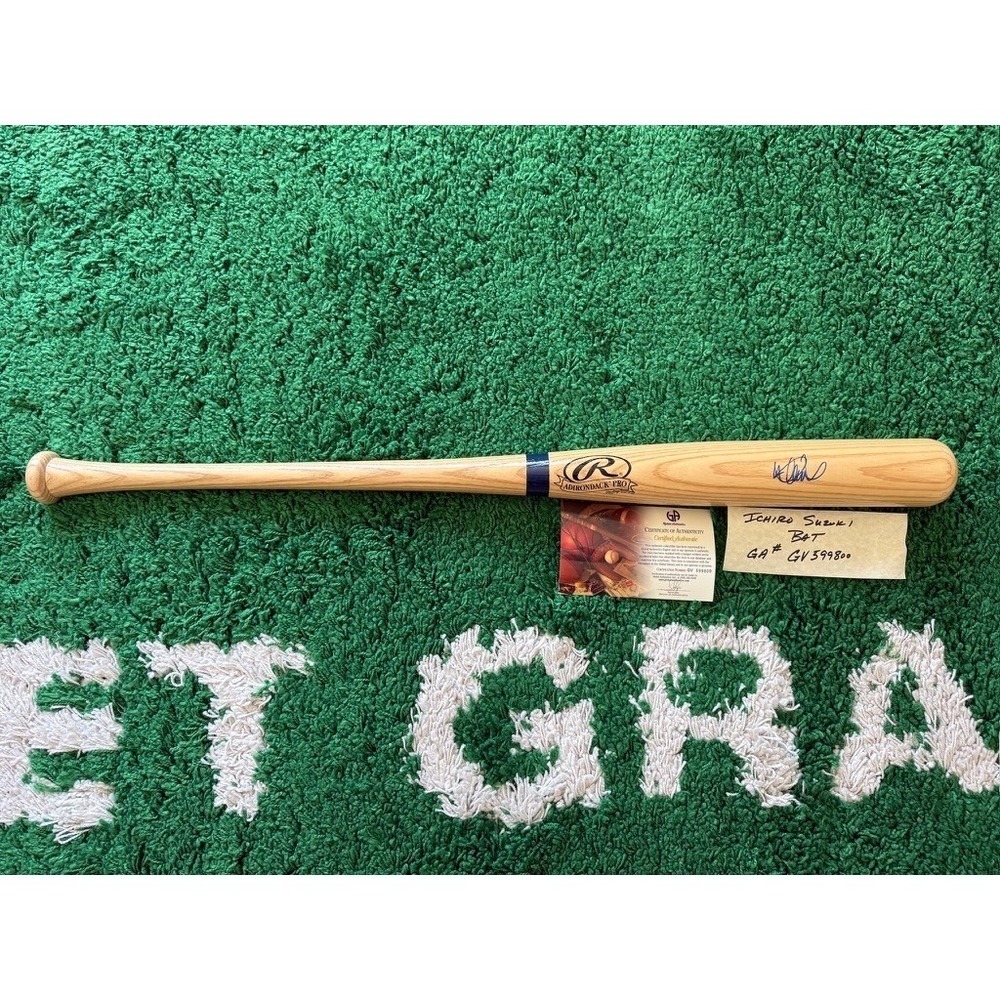 Rawlings Baseball Bat Unisex OS Natural Excellent Ichiro Suzuki Signed COA GA